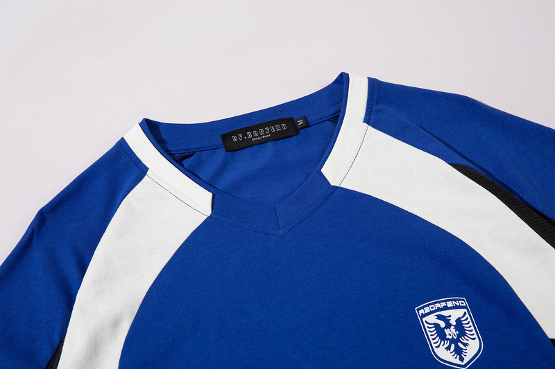 スポーツTシャツ 男女兼用 サッカー風半袖スポーツシャツ 全2色