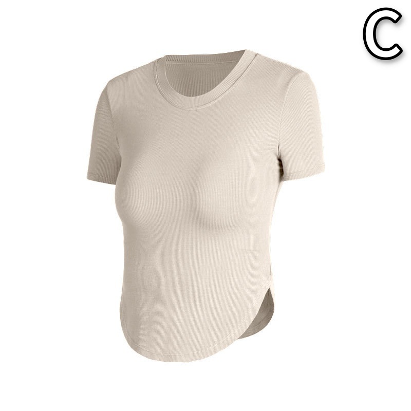 スポーツTシャツ フィットネス半袖シャツ ヨガ運動用スポーツウェア レディース