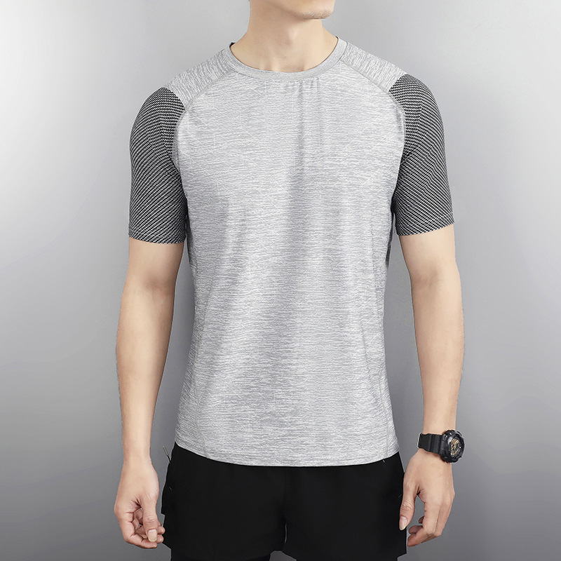 スポーツTシャツ 矢印模様ドライフィット速乾ランニング半袖
