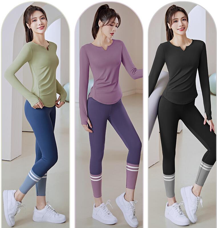 スポーツTシャツ レディース長袖運動シャツ ヨガフィットネス用スポーツウェア