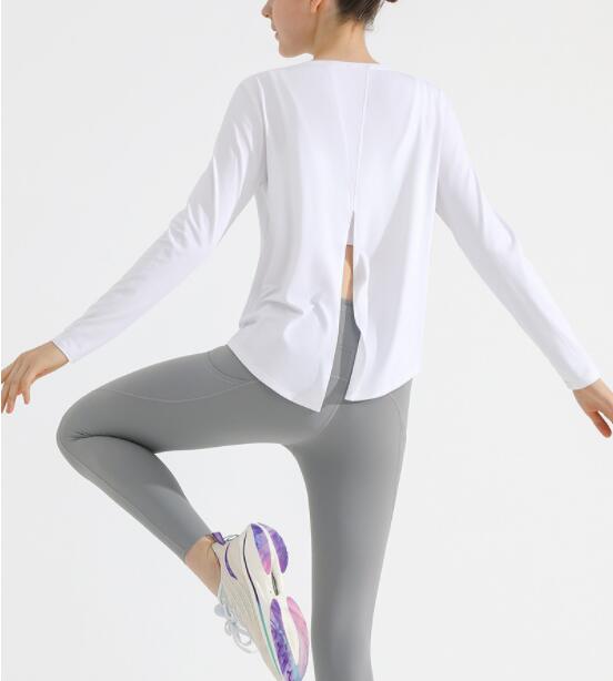 スポーツTシャツ 女性用長袖速乾ヨガ用スポーツシャツ