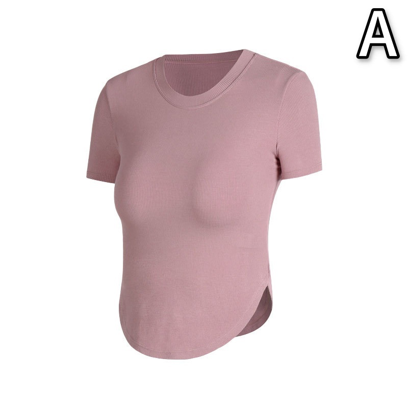 スポーツTシャツ フィットネス半袖シャツ ヨガ運動用スポーツウェア レディース