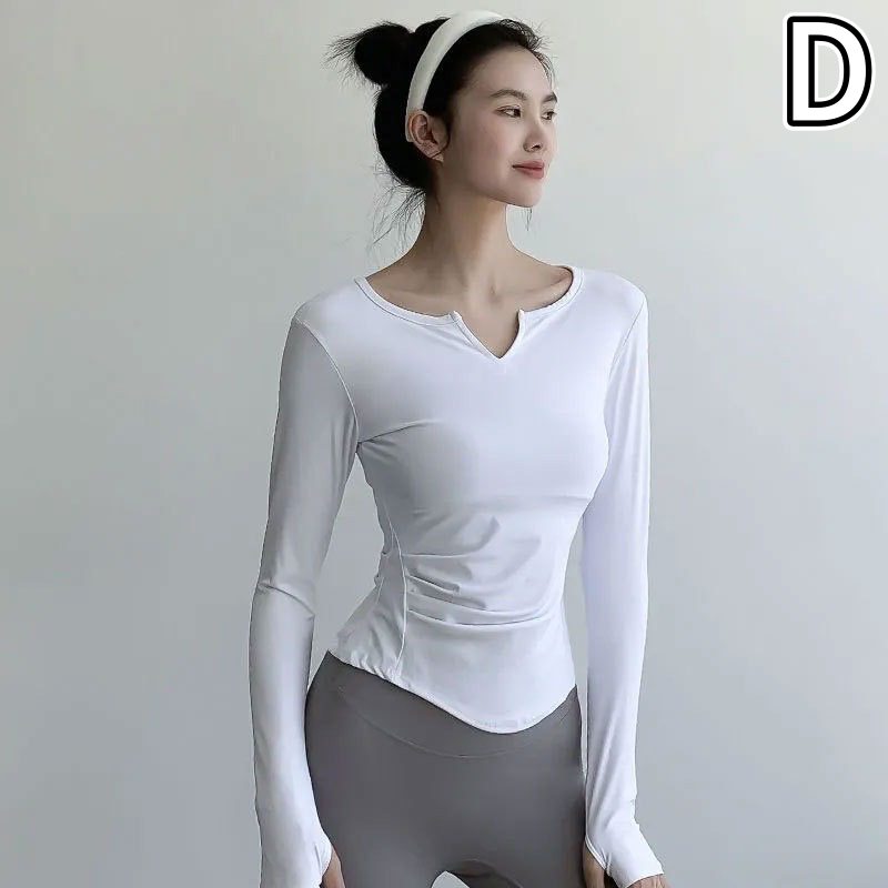 スポーツTシャツ 速乾長袖スポーツトップス レディース ヨガウェア