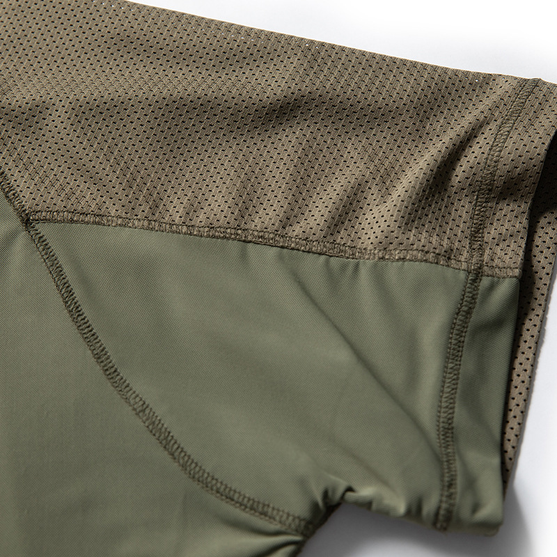 スポーツTシャツ 多機能ポケット付き半袖スポーツシャツ男女兼用グリーン