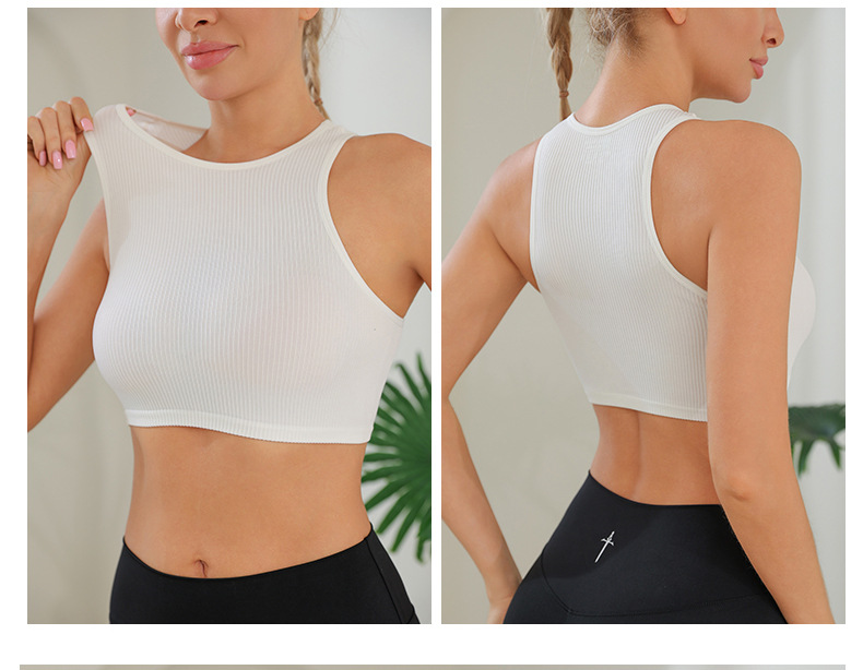 スポーツTシャツ シームレスリブフィットブラトップ