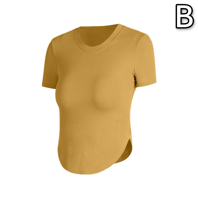 スポーツTシャツ フィットネス半袖シャツ ヨガ運動用スポーツウェア レディース