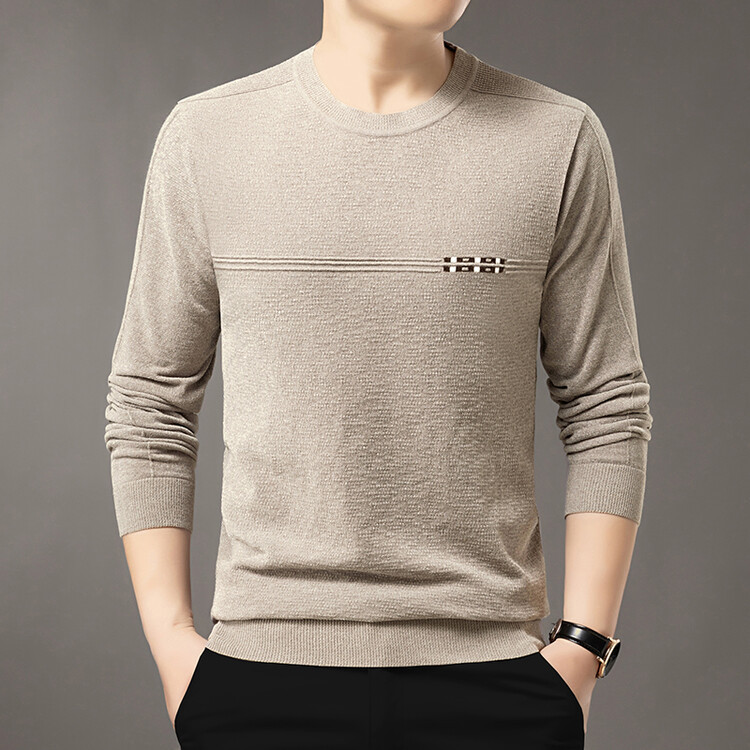 スポーツTシャツ ラインデザイン長袖ニットトップス