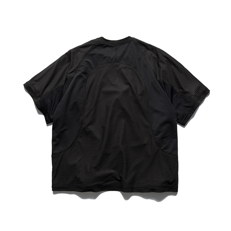 スポーツTシャツ 多機能ポケット付き半袖スポーツシャツ男女兼用グリーン