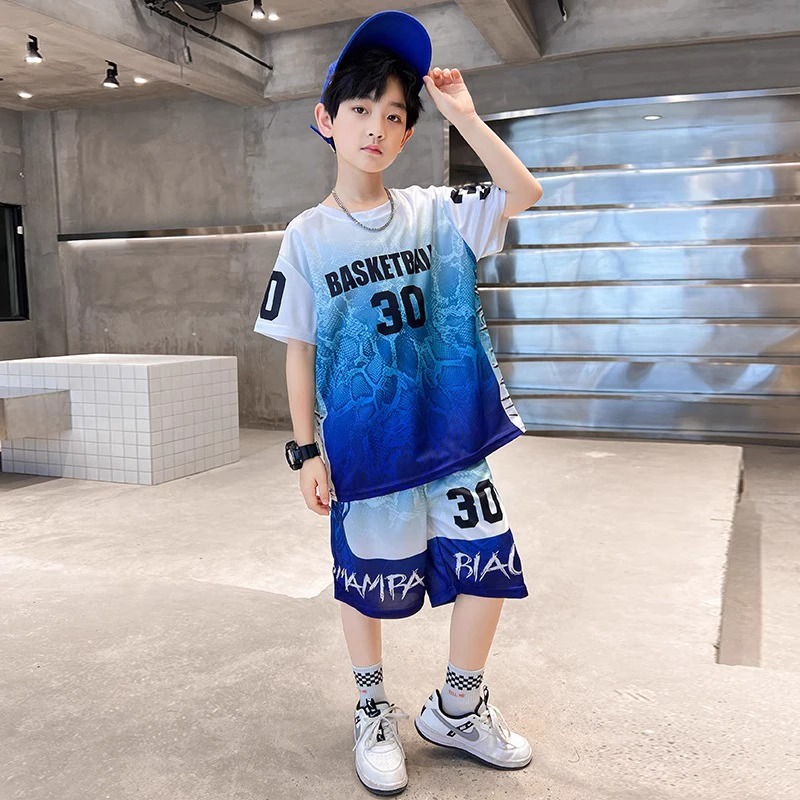 スポーツTシャツ グラデーションバスケットセットアップ