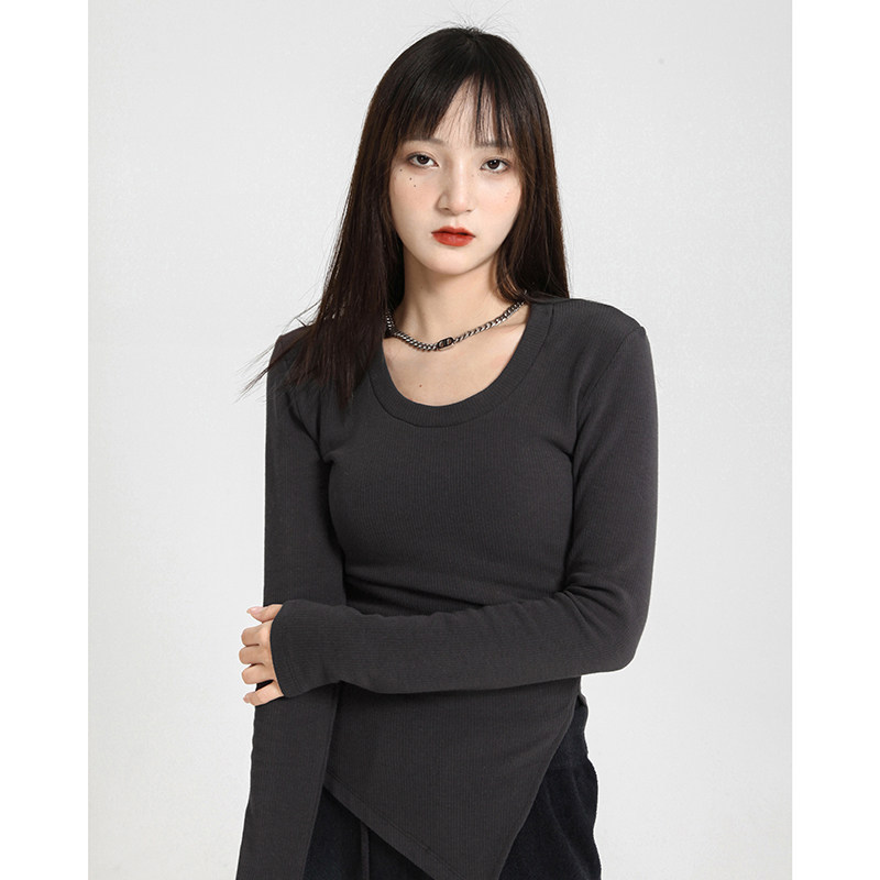 スポーツTシャツ アシンメトリーデザイン長袖ゴルフウェア