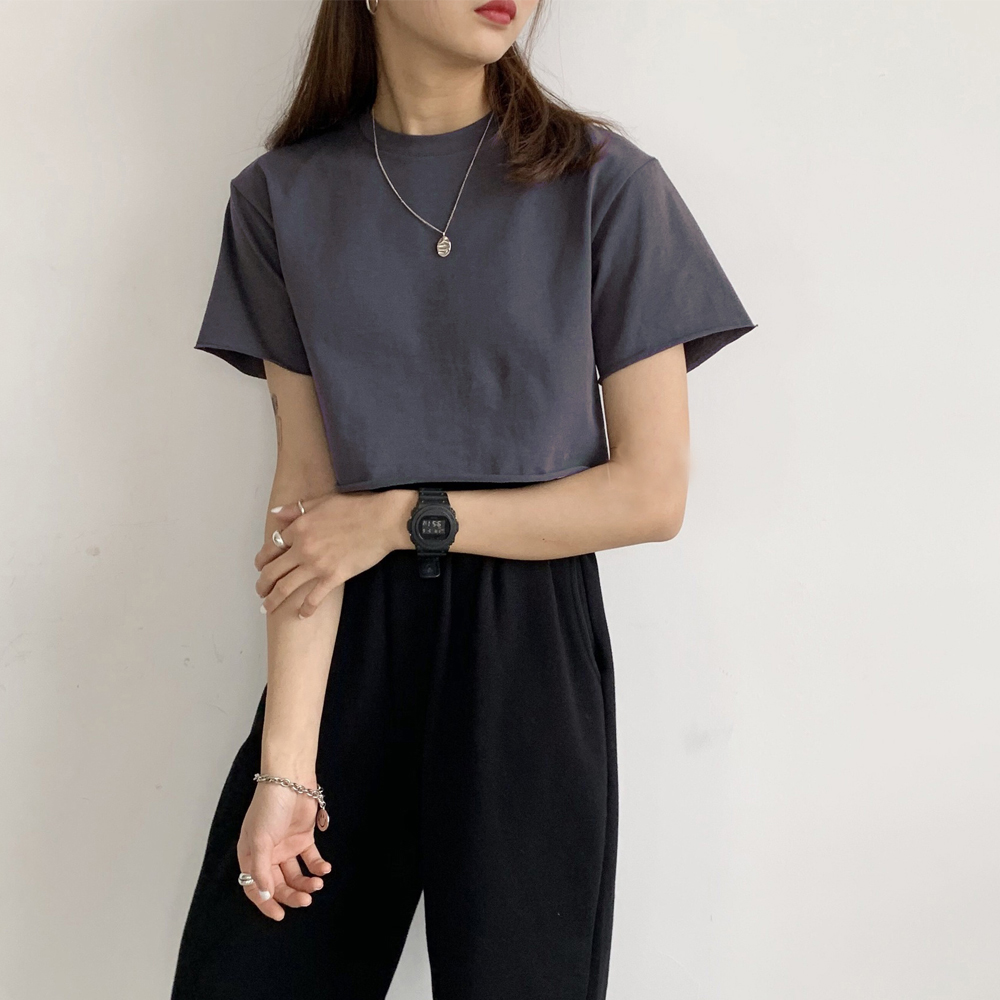 スポーツTシャツ 無地ショート丈スポーツ半袖シャツ着やせ効果