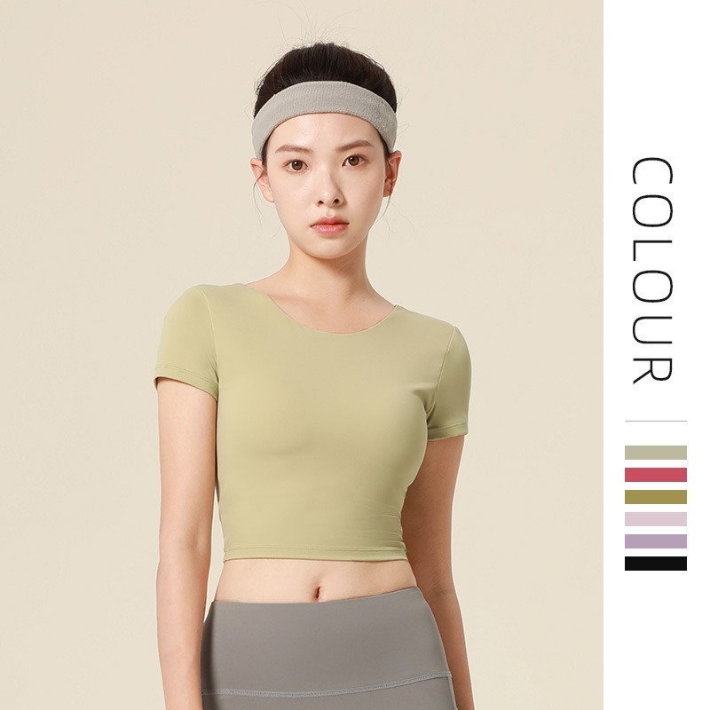 スポーツTシャツ レディース フィットネス用半袖スポーツシャツ ヨガ運動着