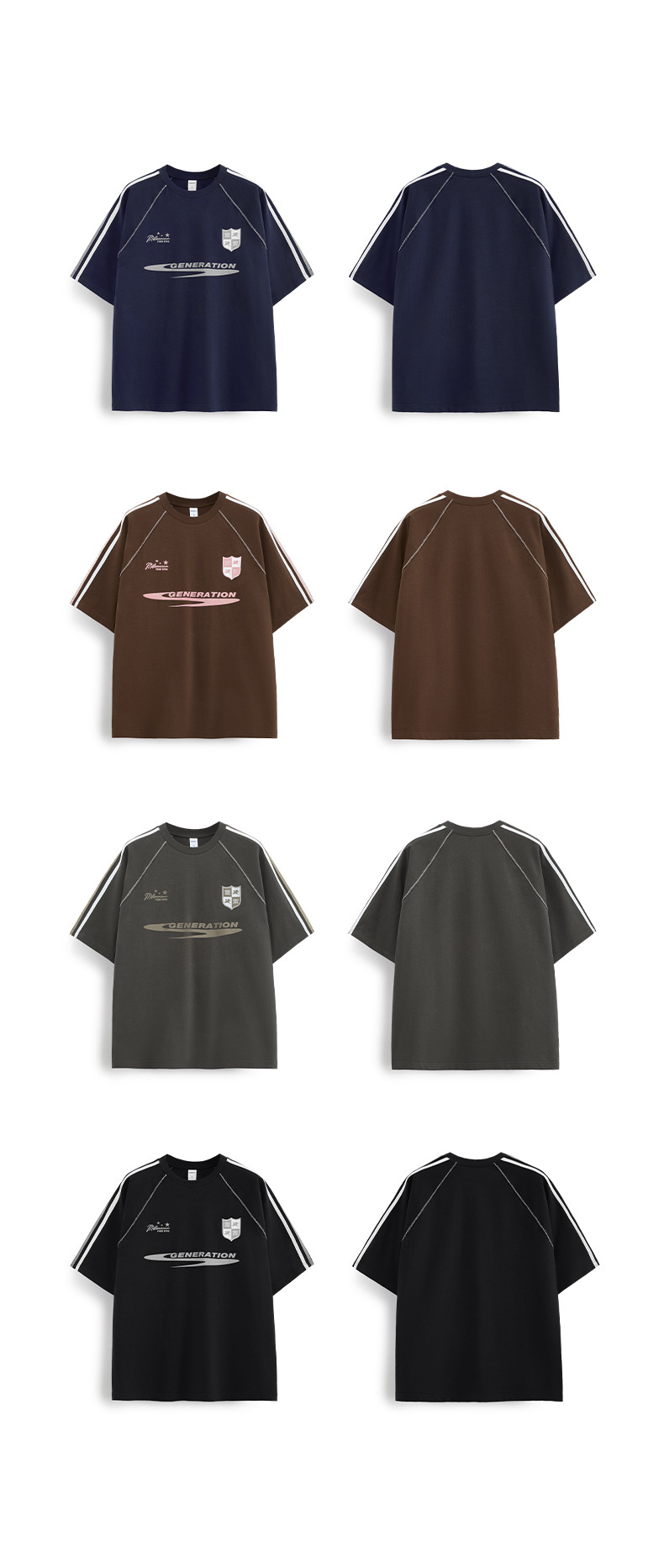 スポーツTシャツ 男女兼用サッカー風半袖ティーシャツ全4色