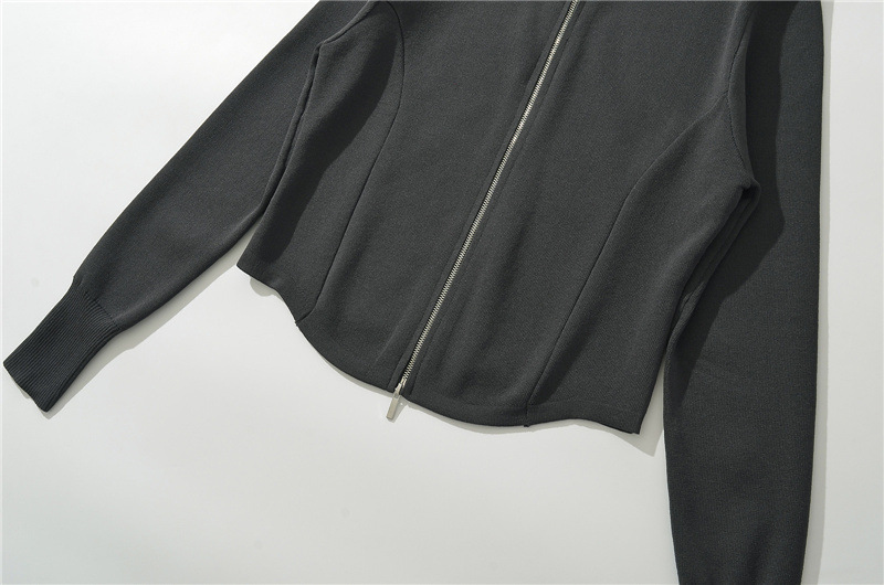 スポーツTシャツ フード付きジップアップ長袖ニットジャケット