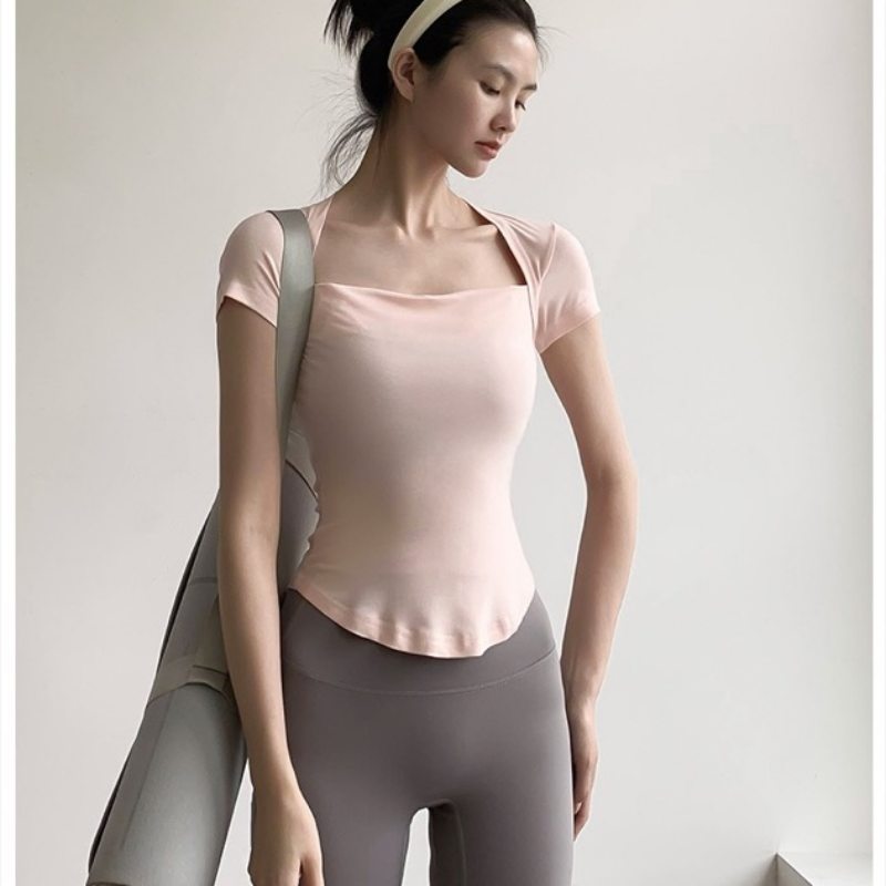 スポーツTシャツ 速乾機能付きスポーツ用半袖トップス レディース