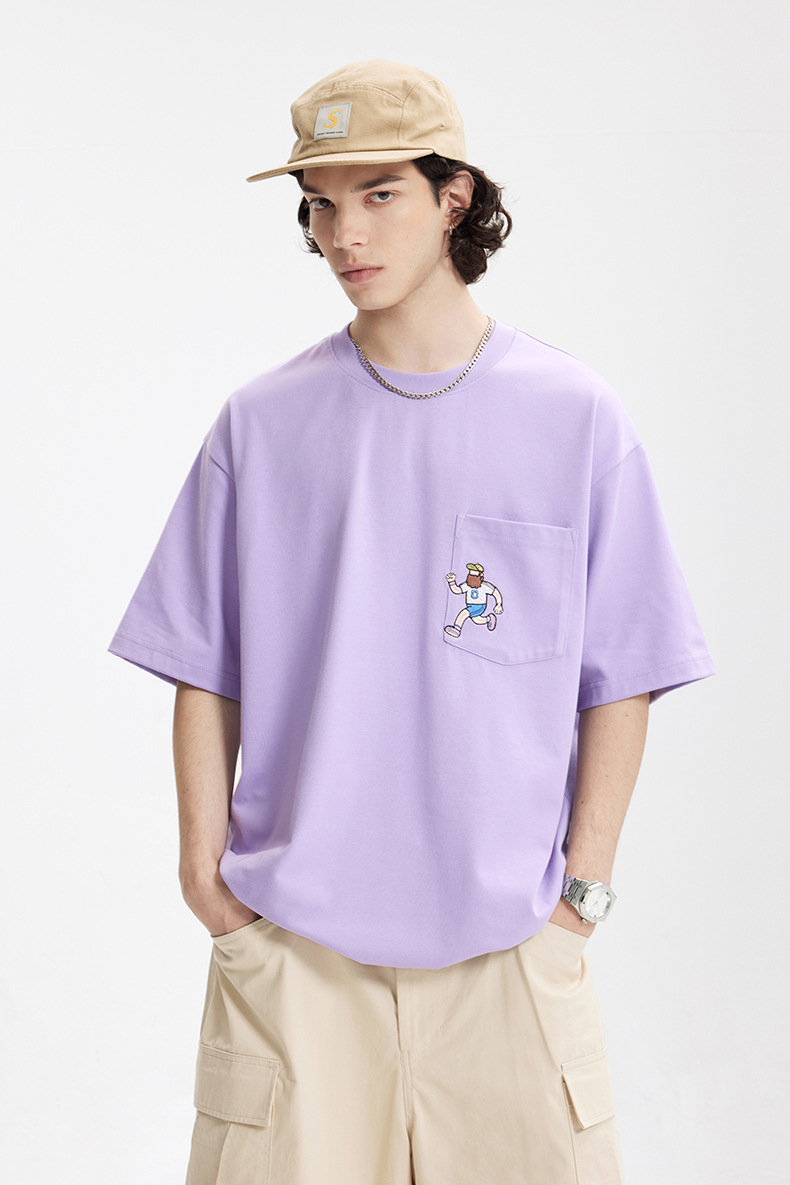 スポーツTシャツ メンズ春夏新作刺繍入り半袖運動着全5色