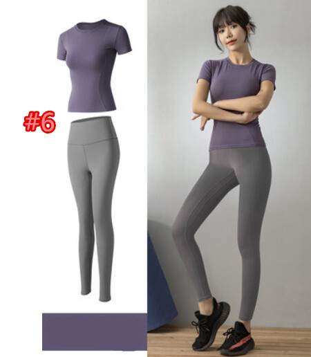 スポーツTシャツ 夏用レディース速乾ヨガウェア上下セット