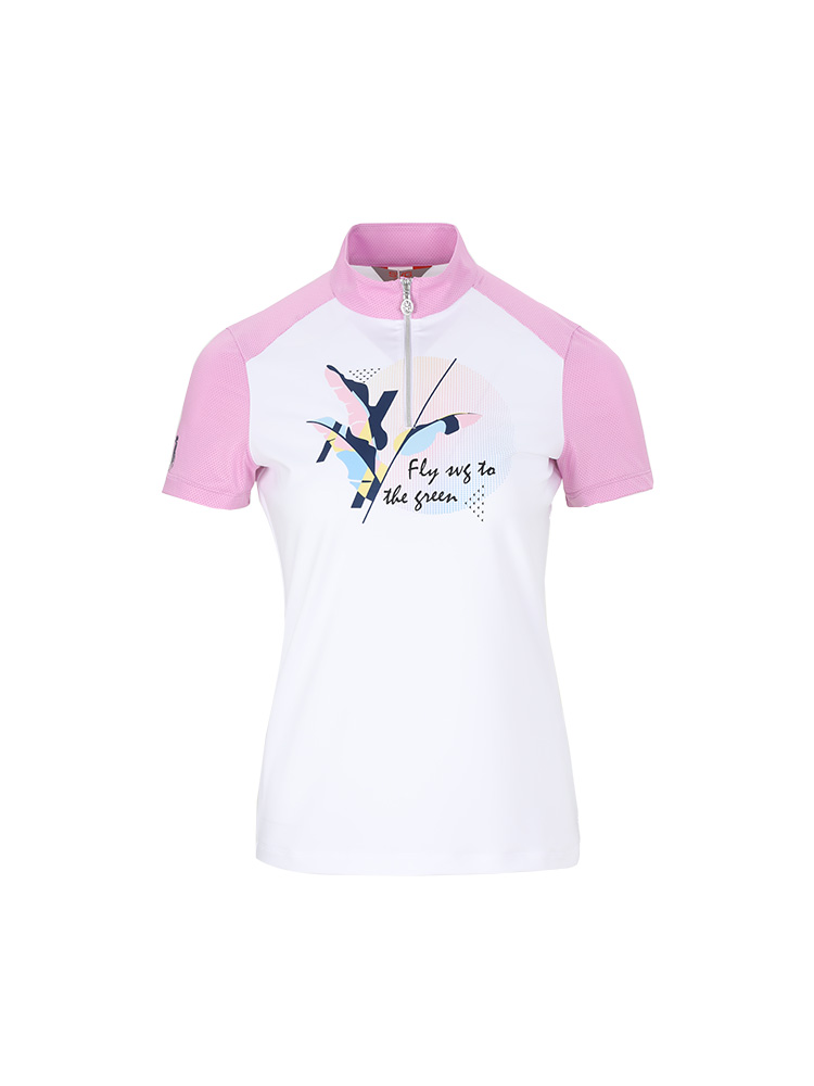 スポーツTシャツ 飛翔ゴルフレディースジップシャツ