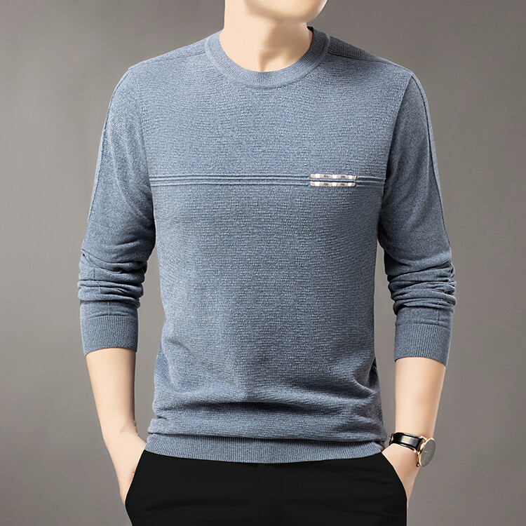 スポーツTシャツ ラインデザイン長袖ニットトップス