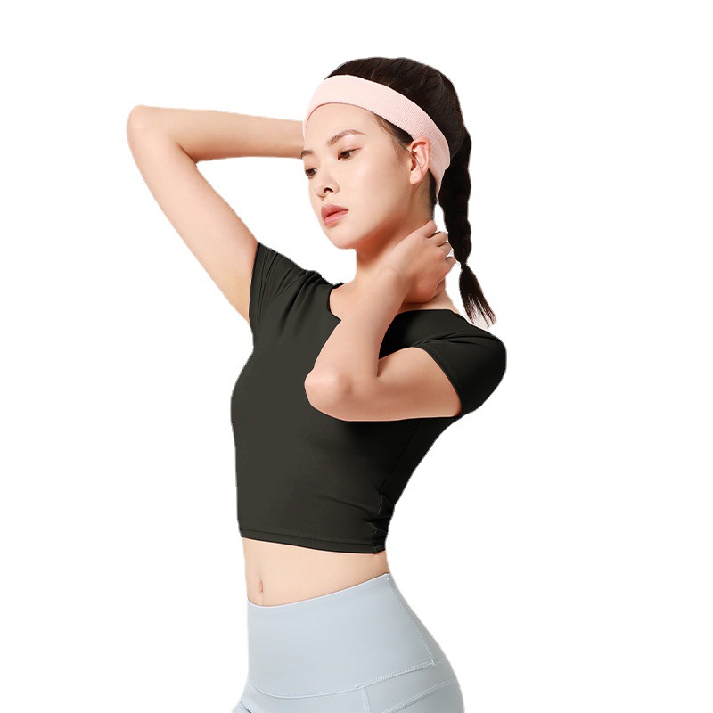 スポーツTシャツ レディース フィットネス用半袖スポーツシャツ ヨガ運動着