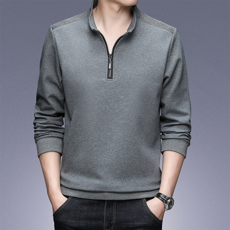 スポーツTシャツ 立ち襟ハーフジップ長袖スポーツシャツ ランニング