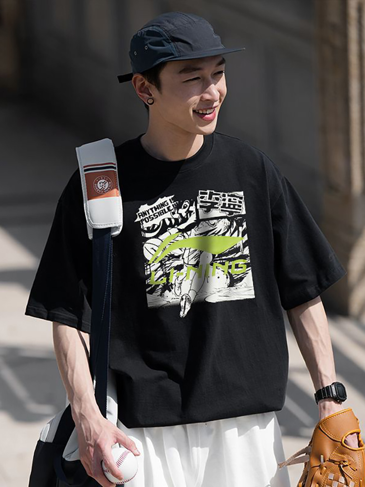 スポーツTシャツ バスケ 躍動感漫画プリント バスケシャツ