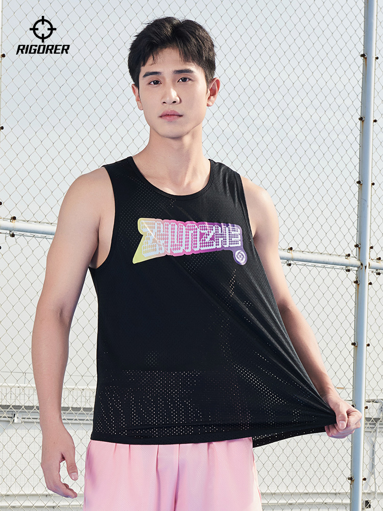 スポーツTシャツ 光跡メッシュタンクトップ