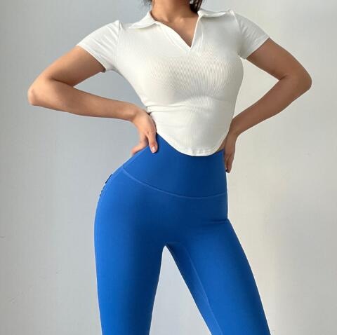 速乾ヨガ用ポロ襟スポーツTシャツ