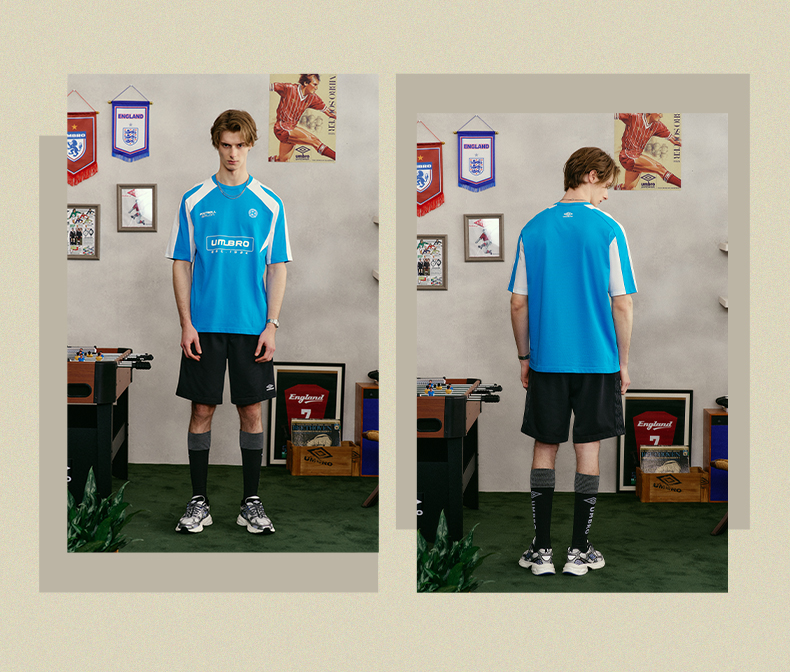 スポーツTシャツ レトロスタイルサッカーユニフォーム