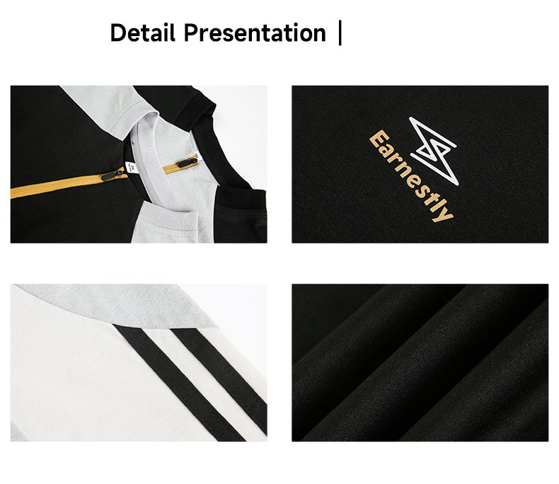 スポーツTシャツ メンズ配色切替ハーフジップスポーツ長袖Tシャツ