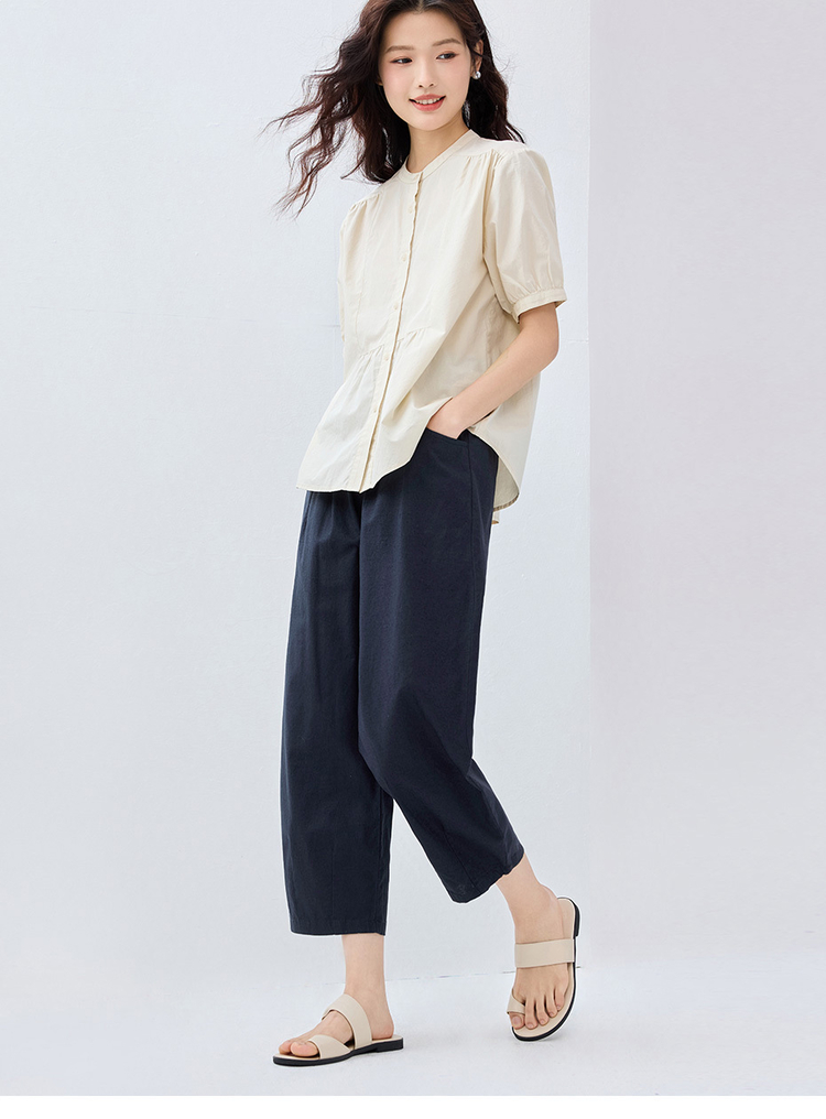 ストレートパンツ ゆったりシルエット リネンワイドパンツ