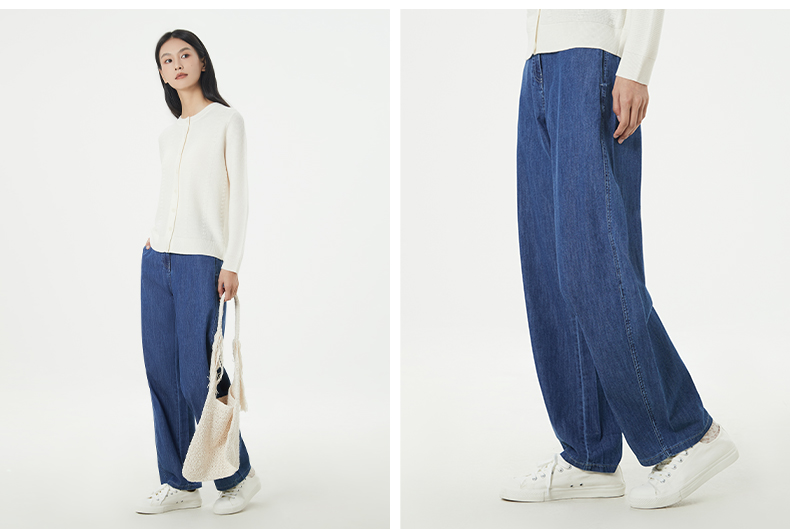 ストレートパンツ ゆったりシルエットデニムパンツ