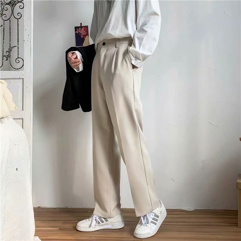 ストレートパンツ ドレープ感ワイドストレートスラックス