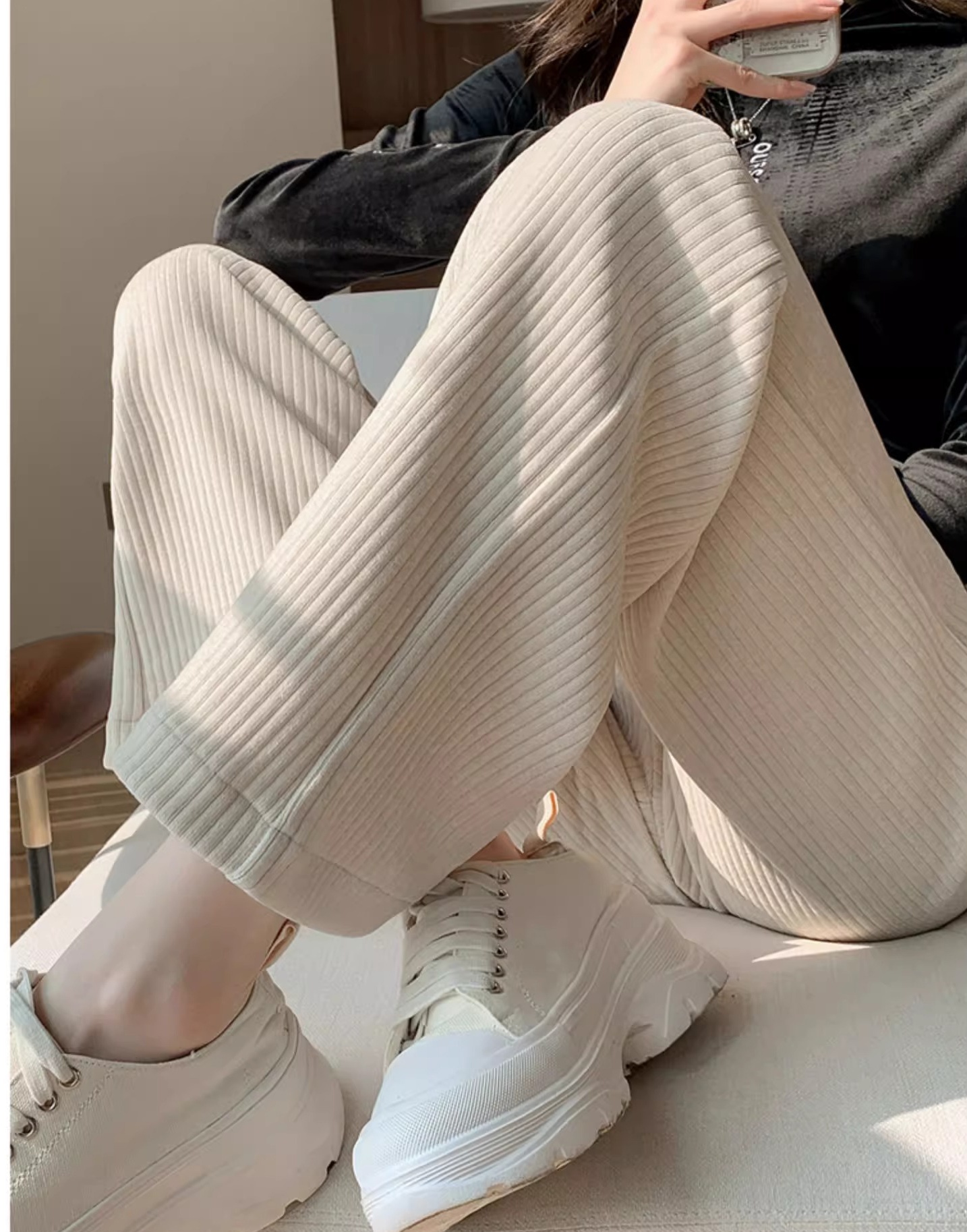 ストレートパンツ 畝織り ストレートコーデュロイパンツ