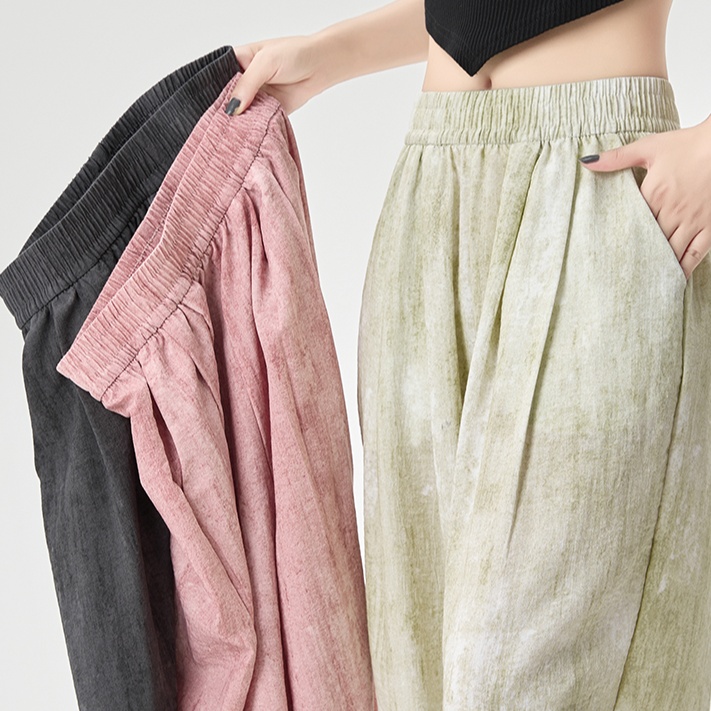 ストレートパンツ ゆったりリネンワイドパンツ