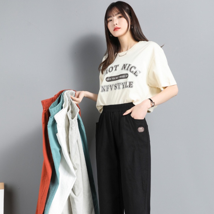 ゆったりシルエット リネンストレートパンツ