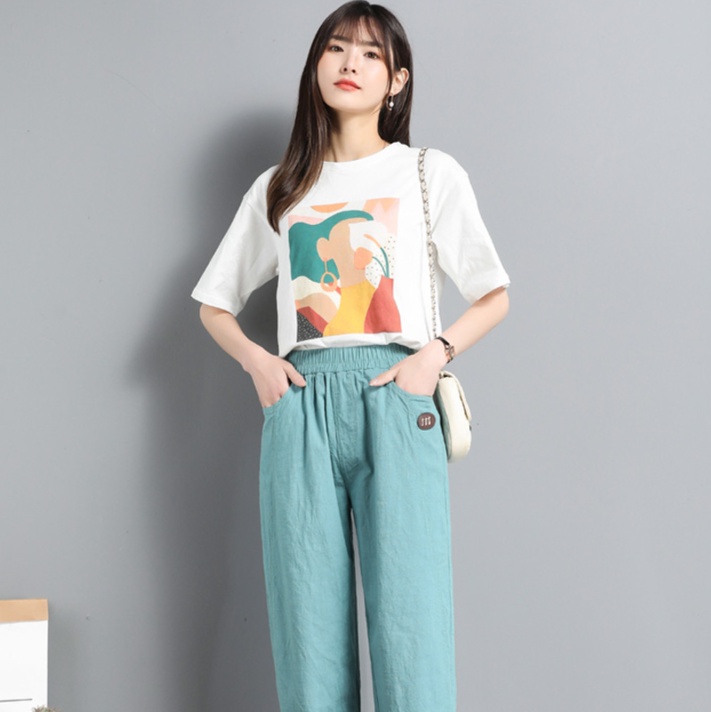ゆったりシルエット リネンストレートパンツ