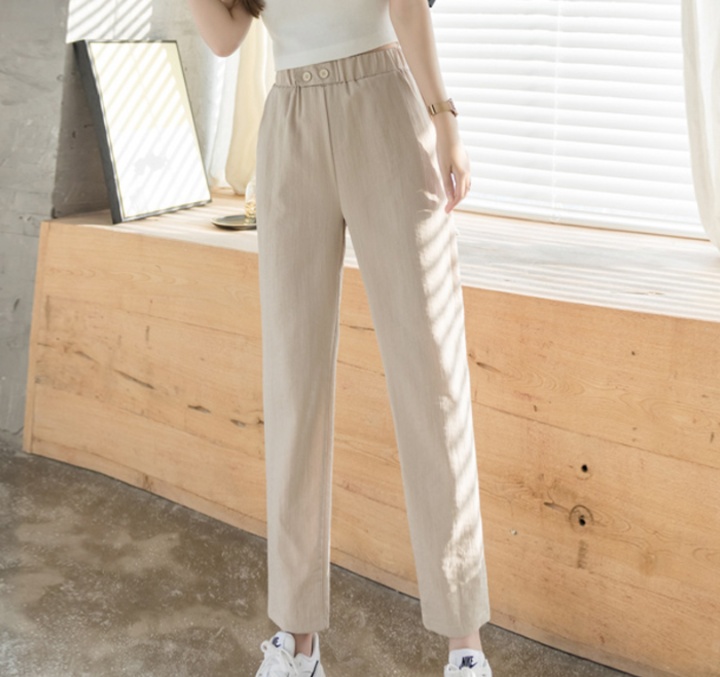 ストレートパンツ上質リネン美シルエット