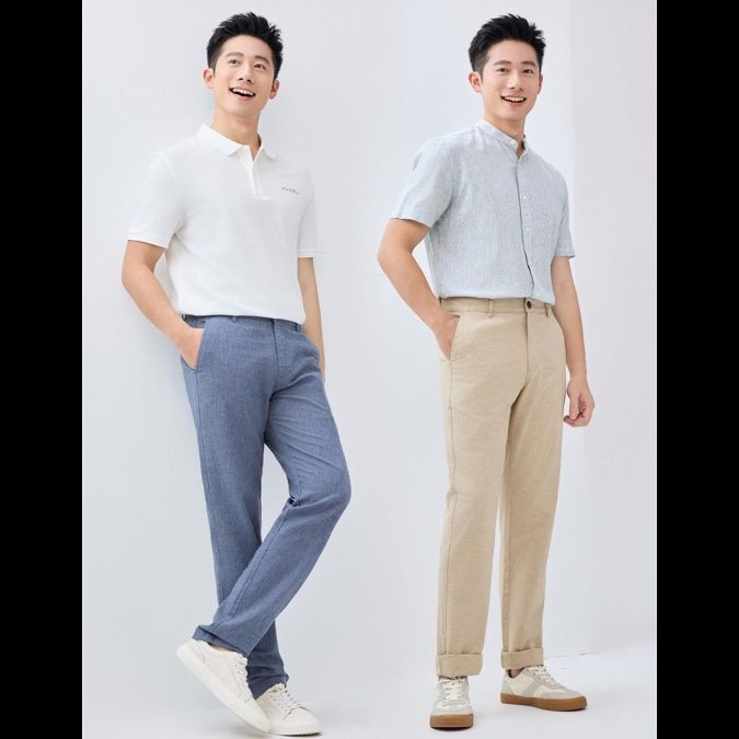 ストレートパンツ 上質素材シルエットスラックス