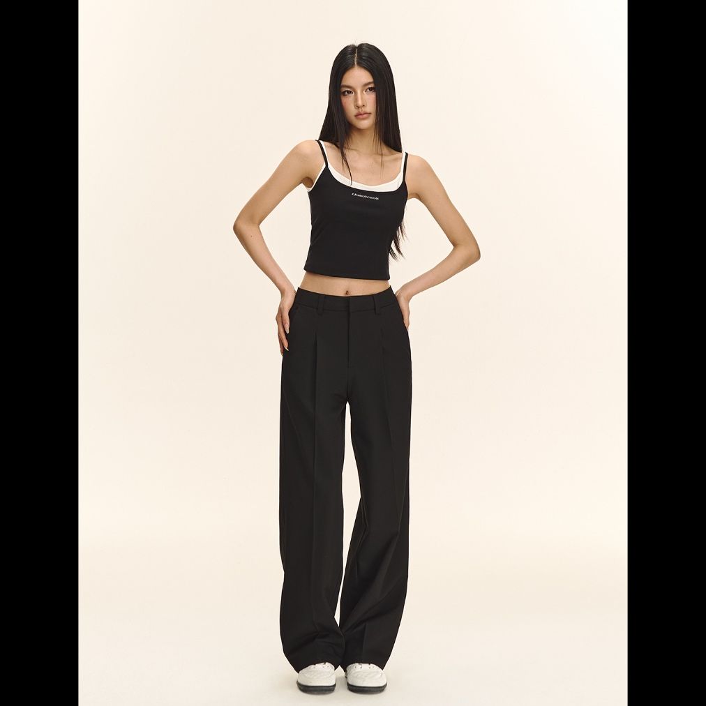 ストレートパンツ 上質シルエットストレートスラックス