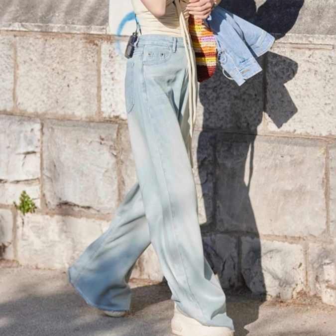 ストレートパンツ リラックスワイドデニム