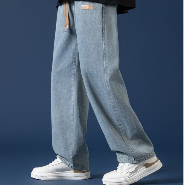ストレートパンツ デニム風リラックスストレートパンツ