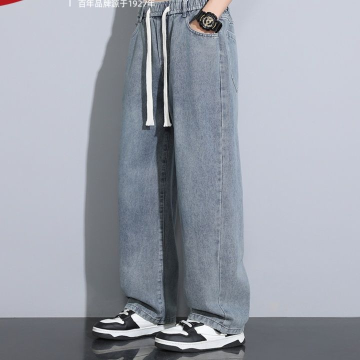 ストレートパンツ デニム風リラックスストレートパンツ
