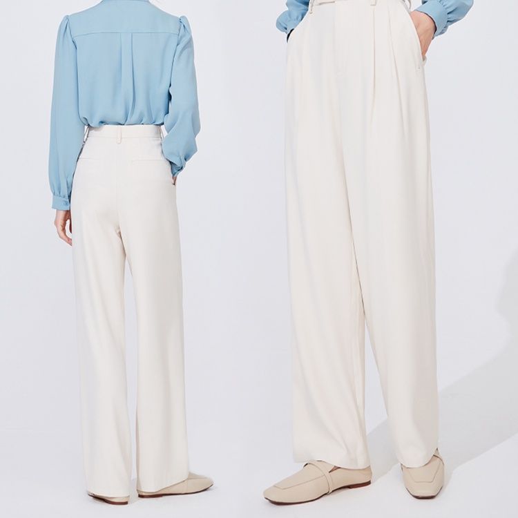 ストレートパンツ 洗練ハイウエストストレートスラックス