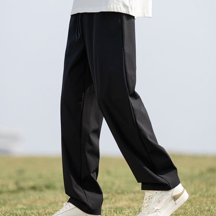ストレートパンツ 美シルエット ドレープスラックス