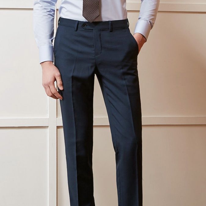ストレートパンツ 洗練ビジネスストレートスラックス