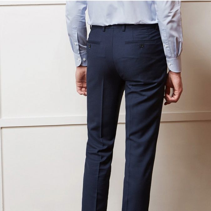 ストレートパンツ 洗練ビジネスストレートスラックス