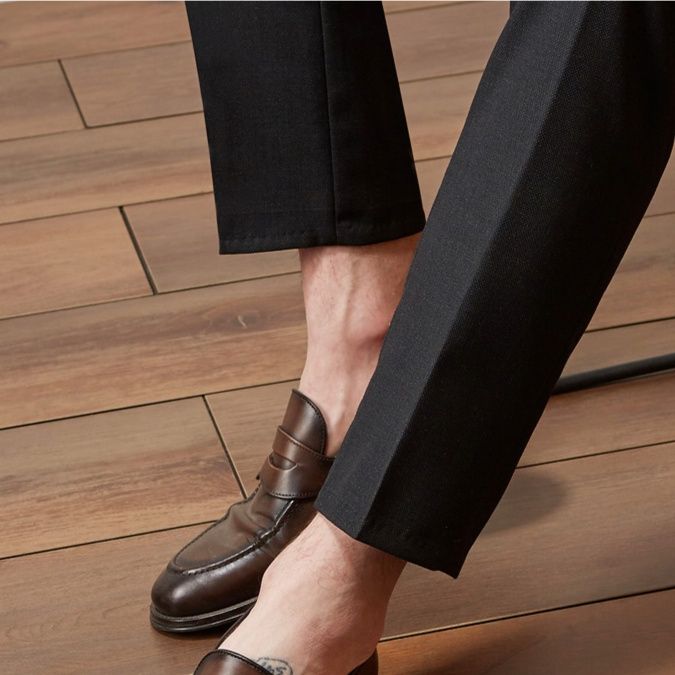 ストレートパンツ 洗練ビジネスストレートスラックス