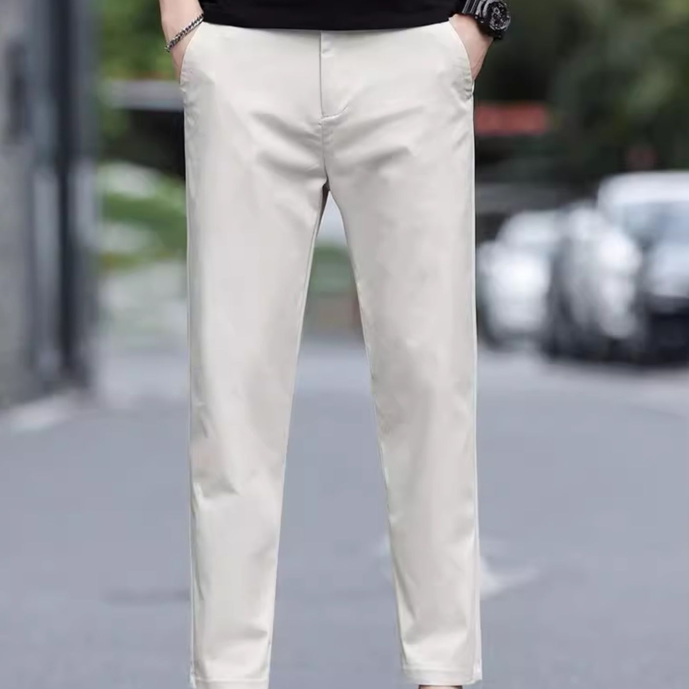 ストレートパンツ きれいめシルエット上質スラックス