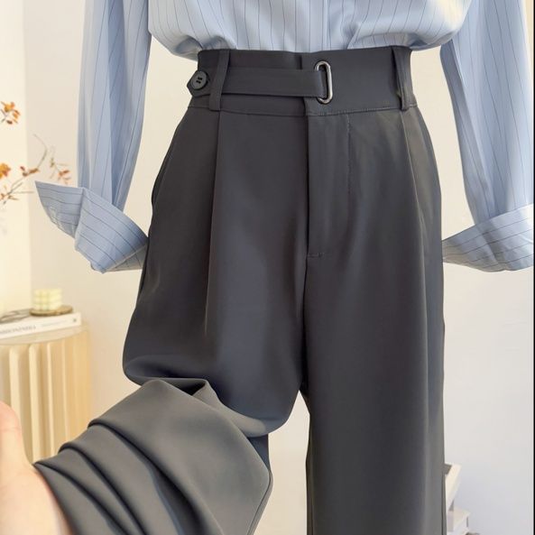 ストレートパンツ 上質サイドアジャストスラックス